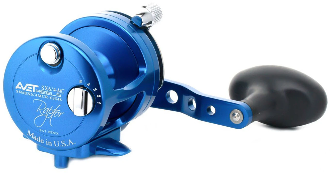 Avet SX 6/4 MC Raptor 2-Speed Lever Drag Casting Reel Blue 1 Avet SX 6/4 MC Raptor 2-Speed Lever Drag Casting Reel Blue
