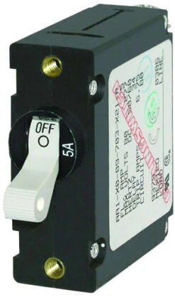 Blue Sea 7202 AC/DC Single Pole Magnetic World CB - 5 Amp - White