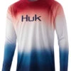 Huk Flare Fade Pursuit Long Sleeve Shirt - Americana - X-Large