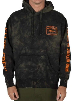 Salty Crew Stealth Tie Dye Fleece - Black - Large