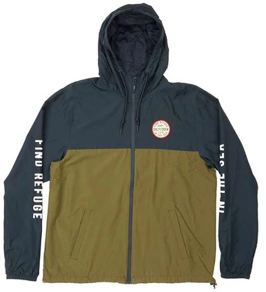Salty Crew Twin Fin Windbreaker - Olive/Navy - X-Large 1 Salty Crew Twin Fin Windbreaker - Olive/Navy - X-Large