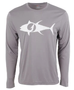 TackleDirect Tuna Logo Mens Performance LS Shirt - Graphite - 3XL