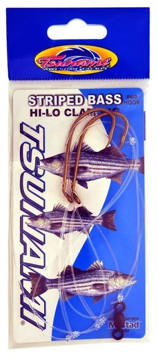 Tsunami Striped Bass Hi Lo Clam Rig W/ Circle Hook